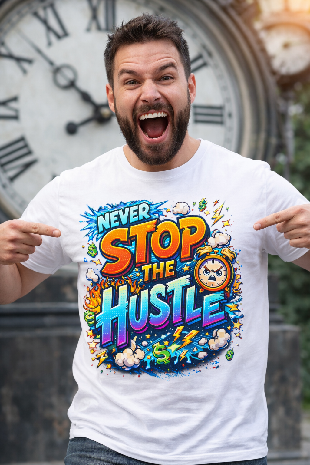 Never Stop The Hustle T-Shirt | Motivational Entrepreneur Quote
