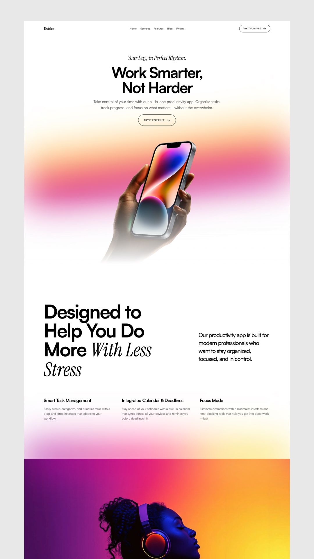 Modern ready-made Website landing page template for Framer