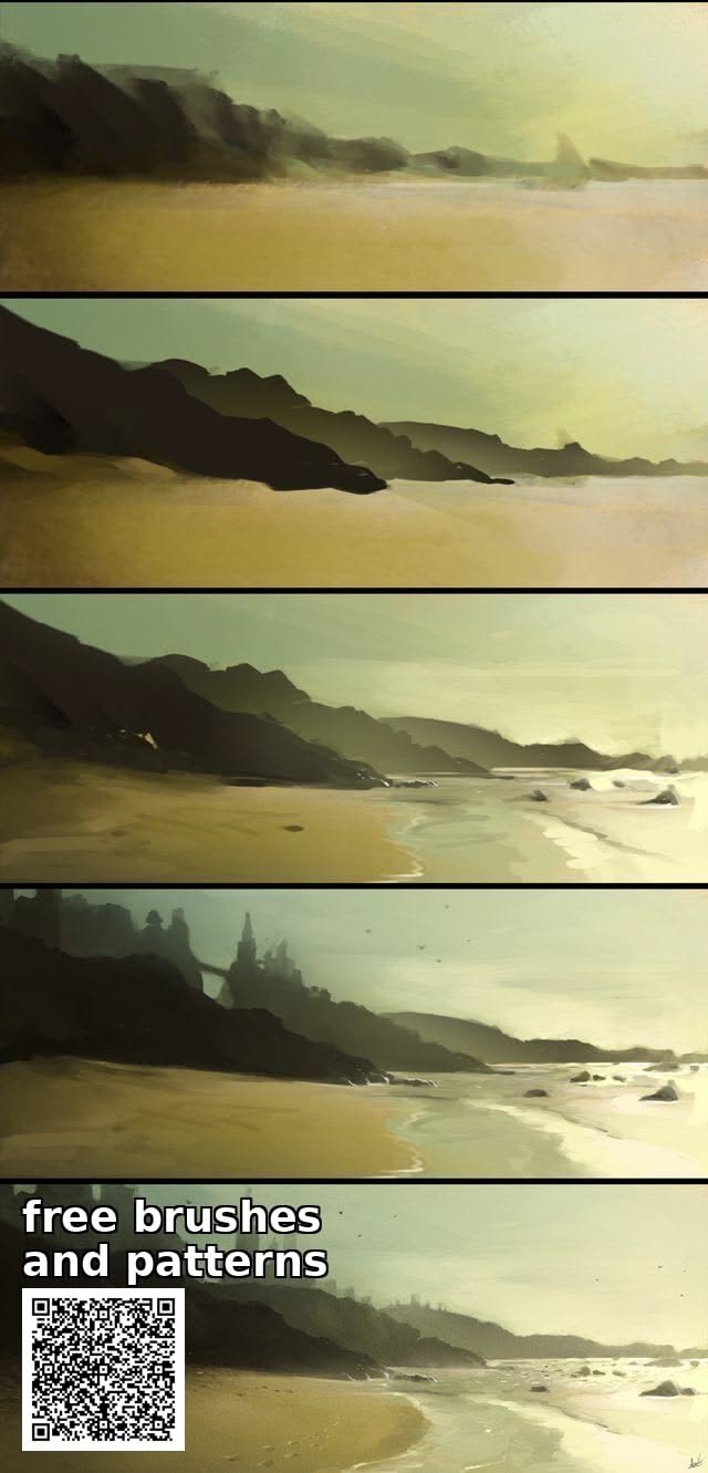 Drawing Outdoor Landscape Landscape Illustration