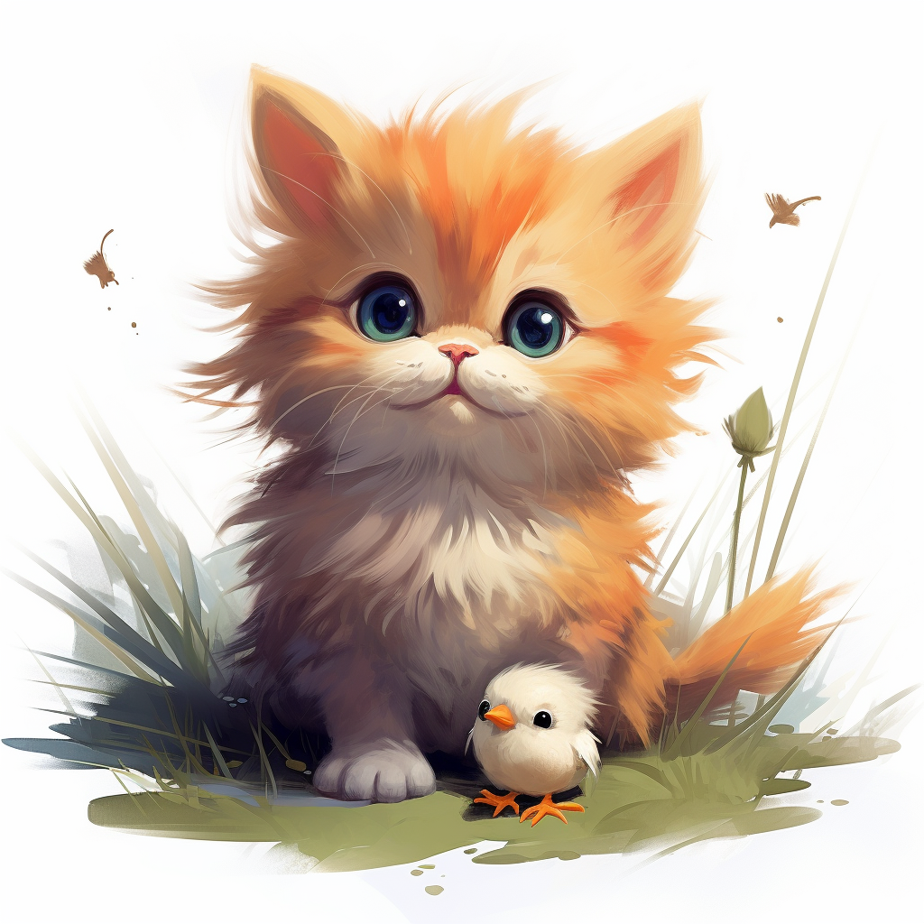 Baby Animal Cat illustration drawing Cute mural