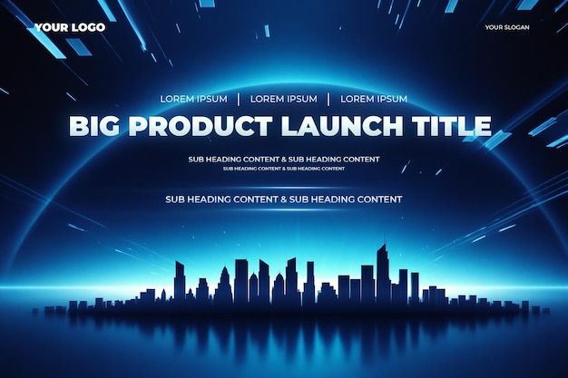 Technology smart city on blue background and network concept psd | Premium AI-generated PSD