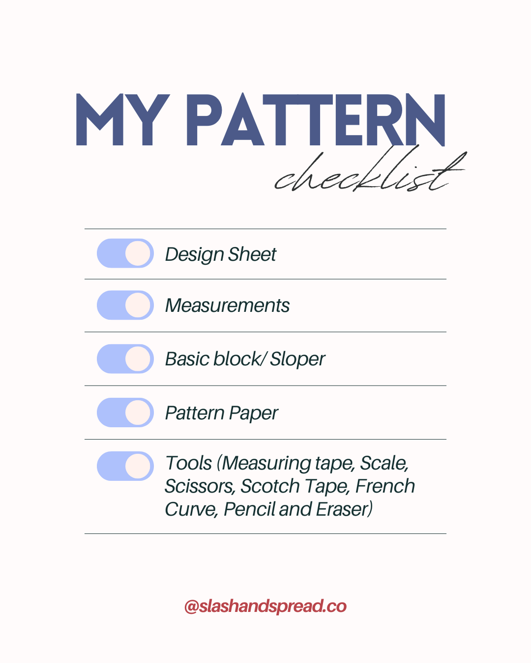My Patternmaking Checklist