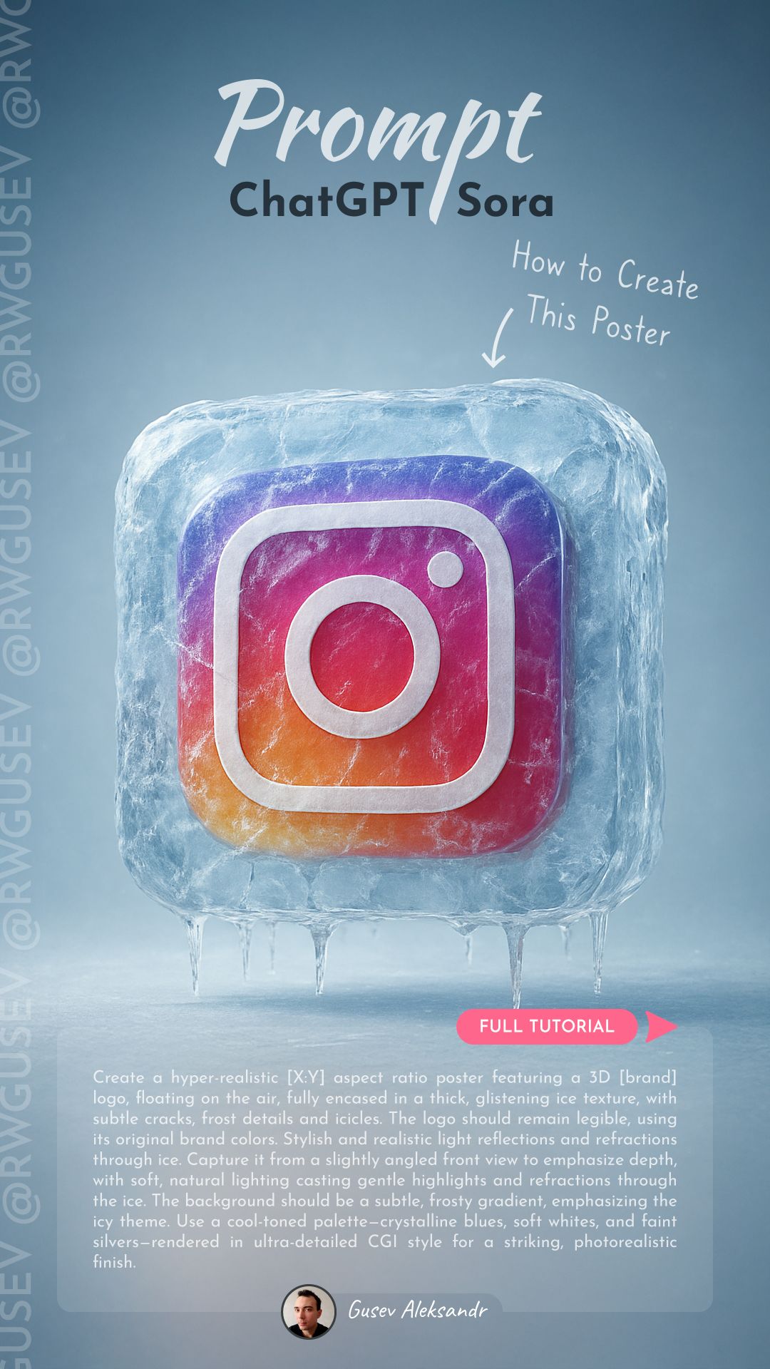 ChatGPT & Sora Prompt: Frozen Icicle Logo Design