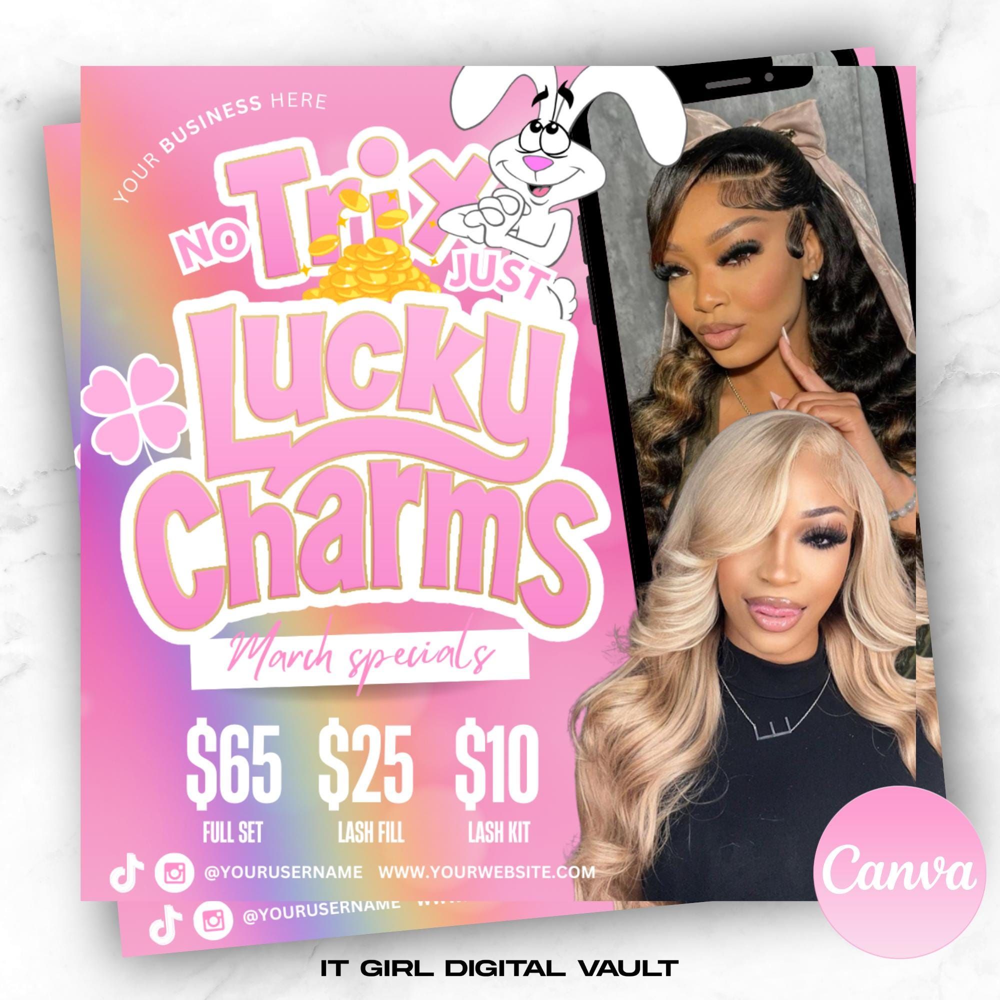 Flyer modifiable sur les réservations de mars : modèle Canva Lash Specials