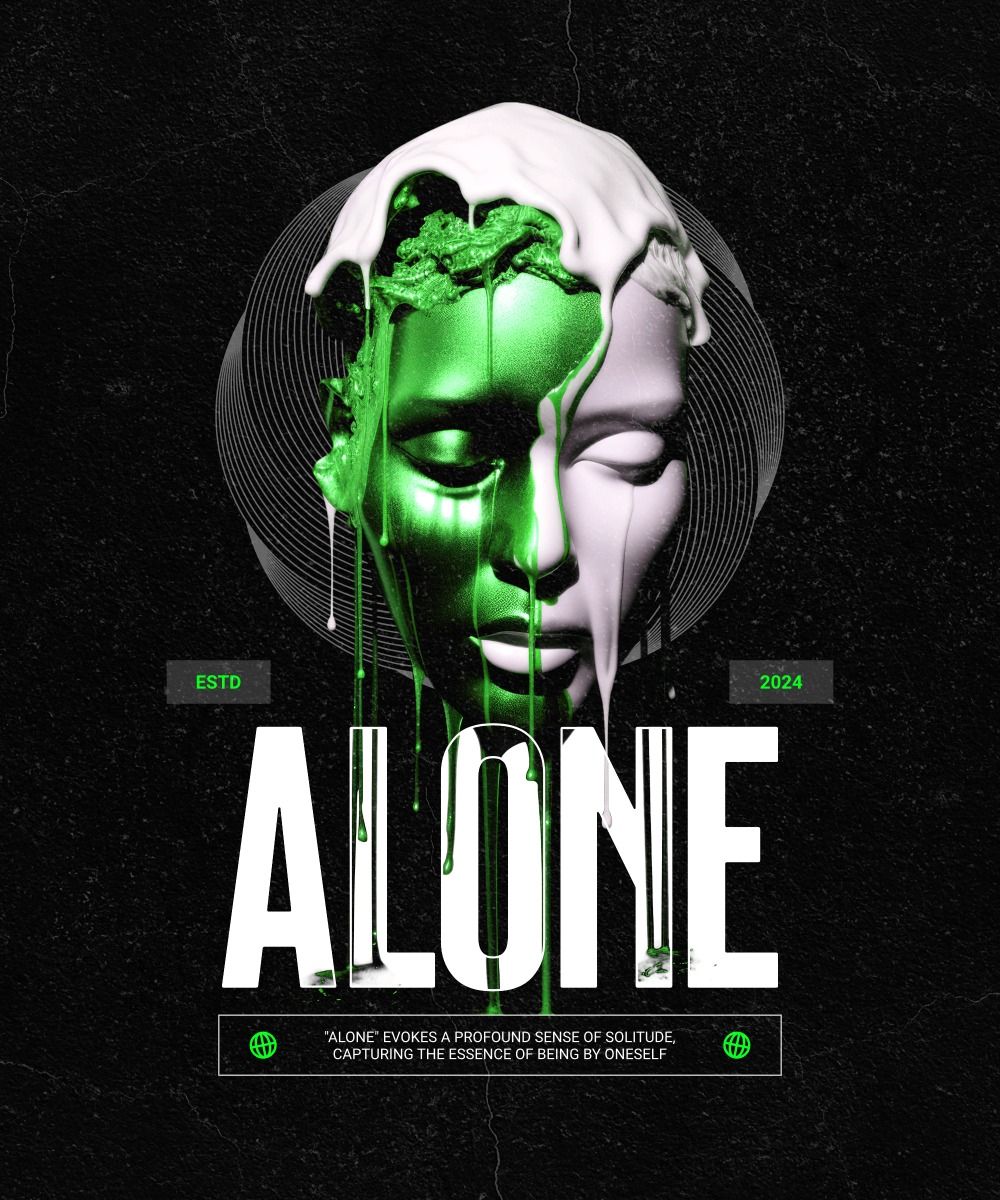 Customizable Alone T-Shirt Design Template