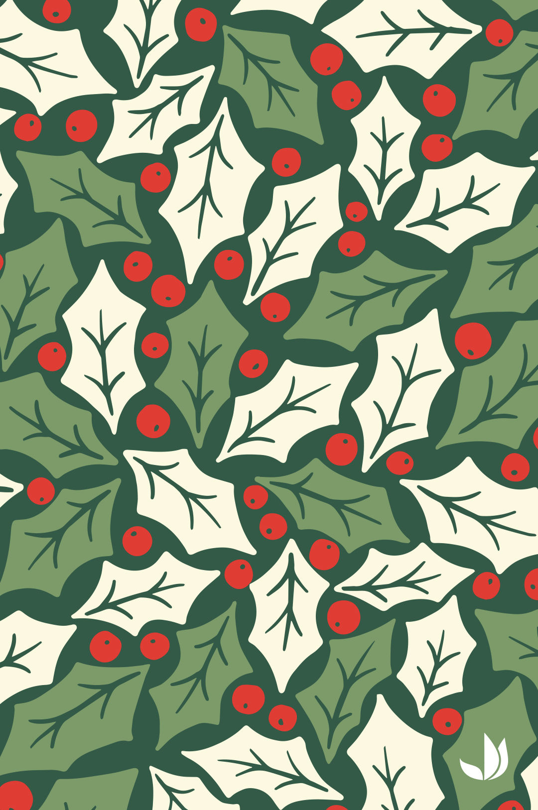 Fond d’écran – Feuilles de houx illustrées