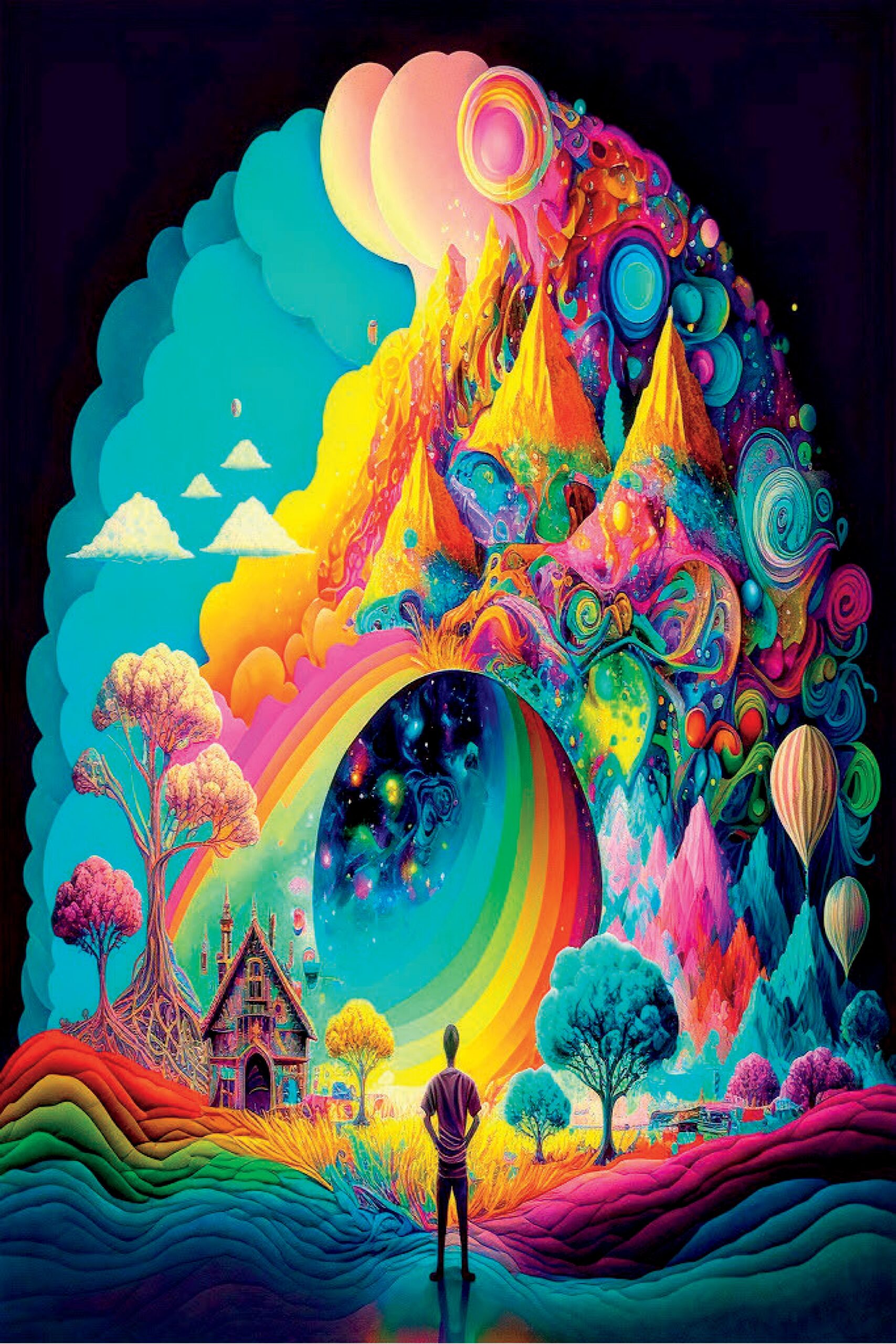 Dream, AI Generated Art, Colourful Concept Design Print, Modern Printable Wall Art, Home Decor