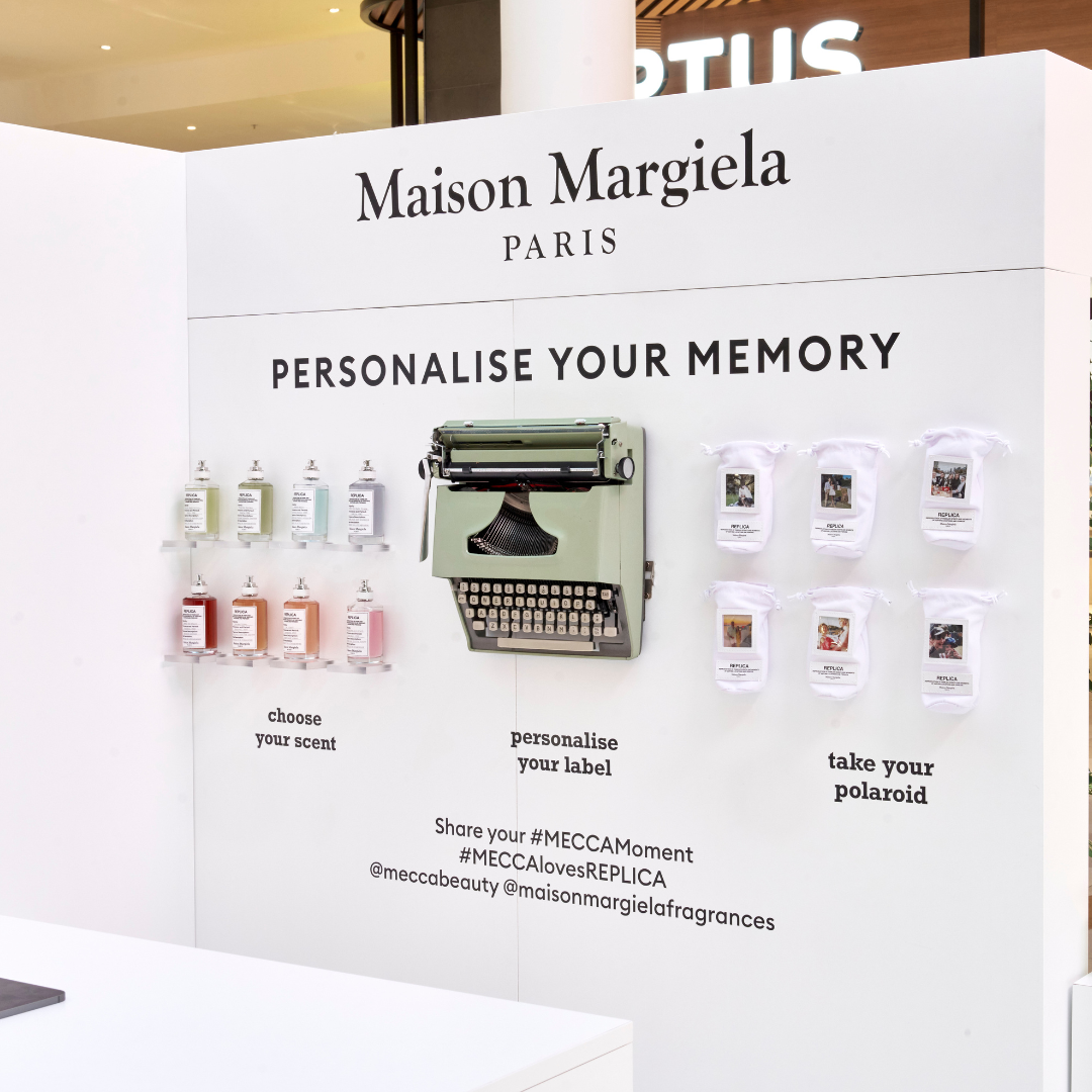 Retail pop up display for Mecca x Mason Margiela