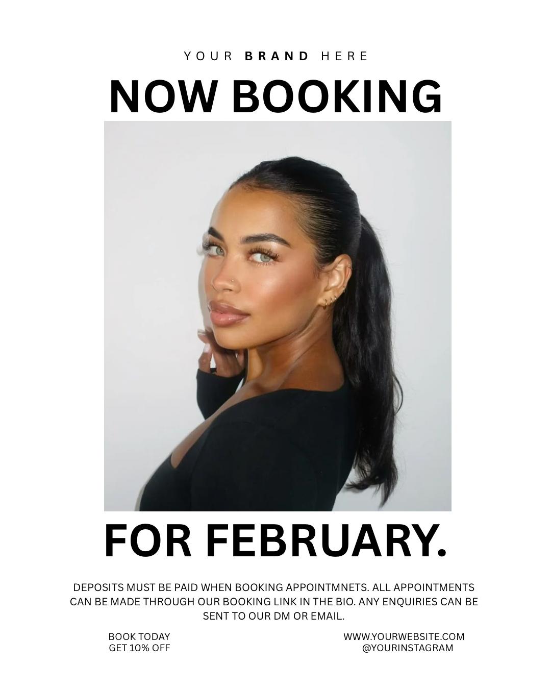 Business Canva Template| Content Templates, Bookings Flyer, Canva Template, Beauty Business, Canva
