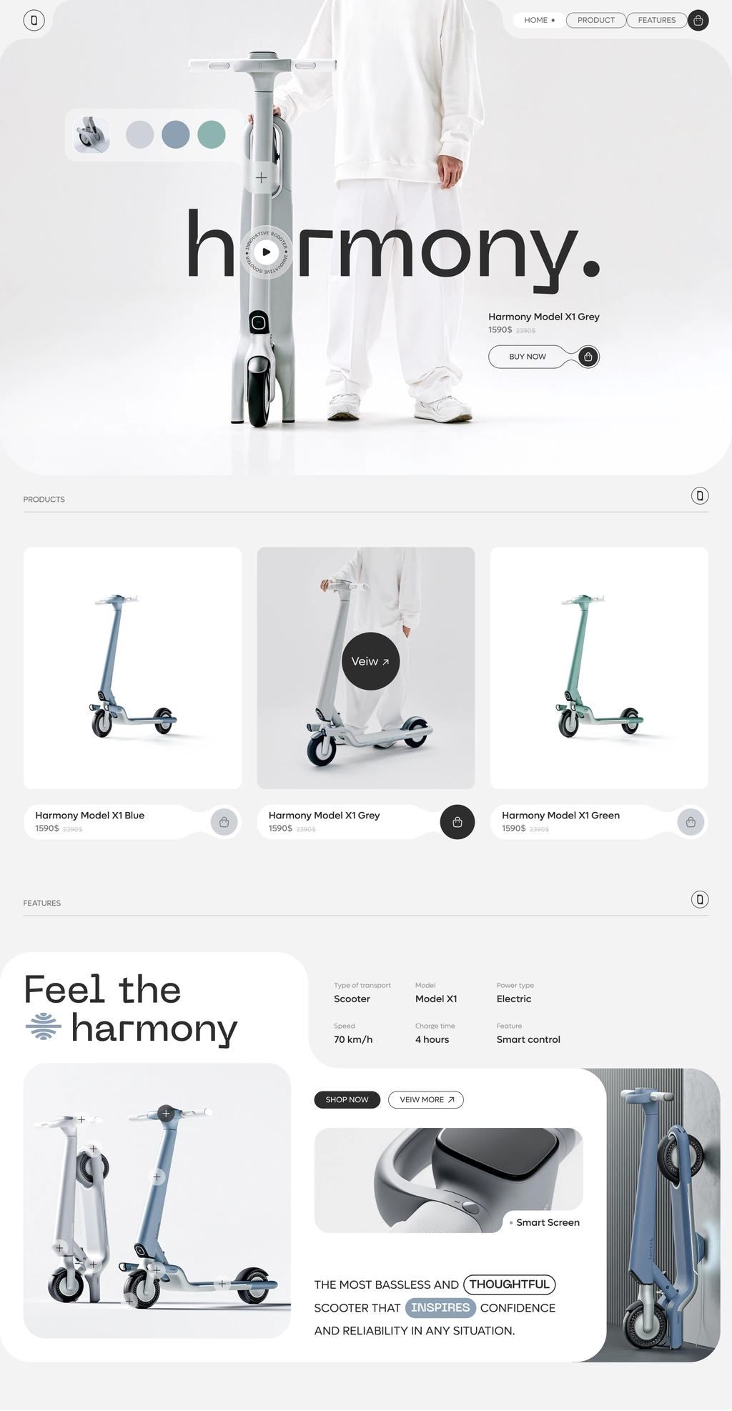 Electric Scooter Web Design Concept