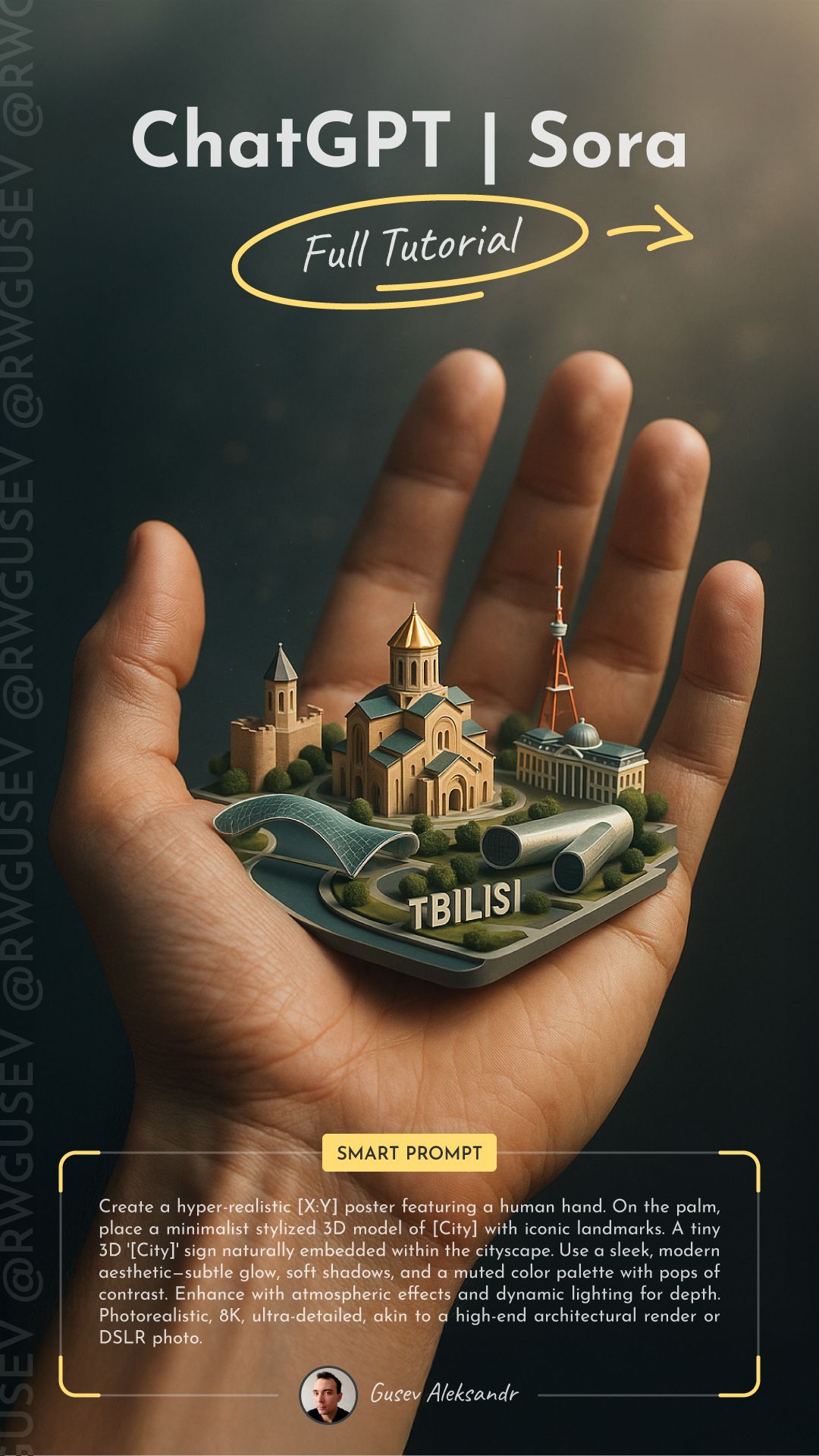 ChatGPT & Sora | Miniature City Diorama on Palm