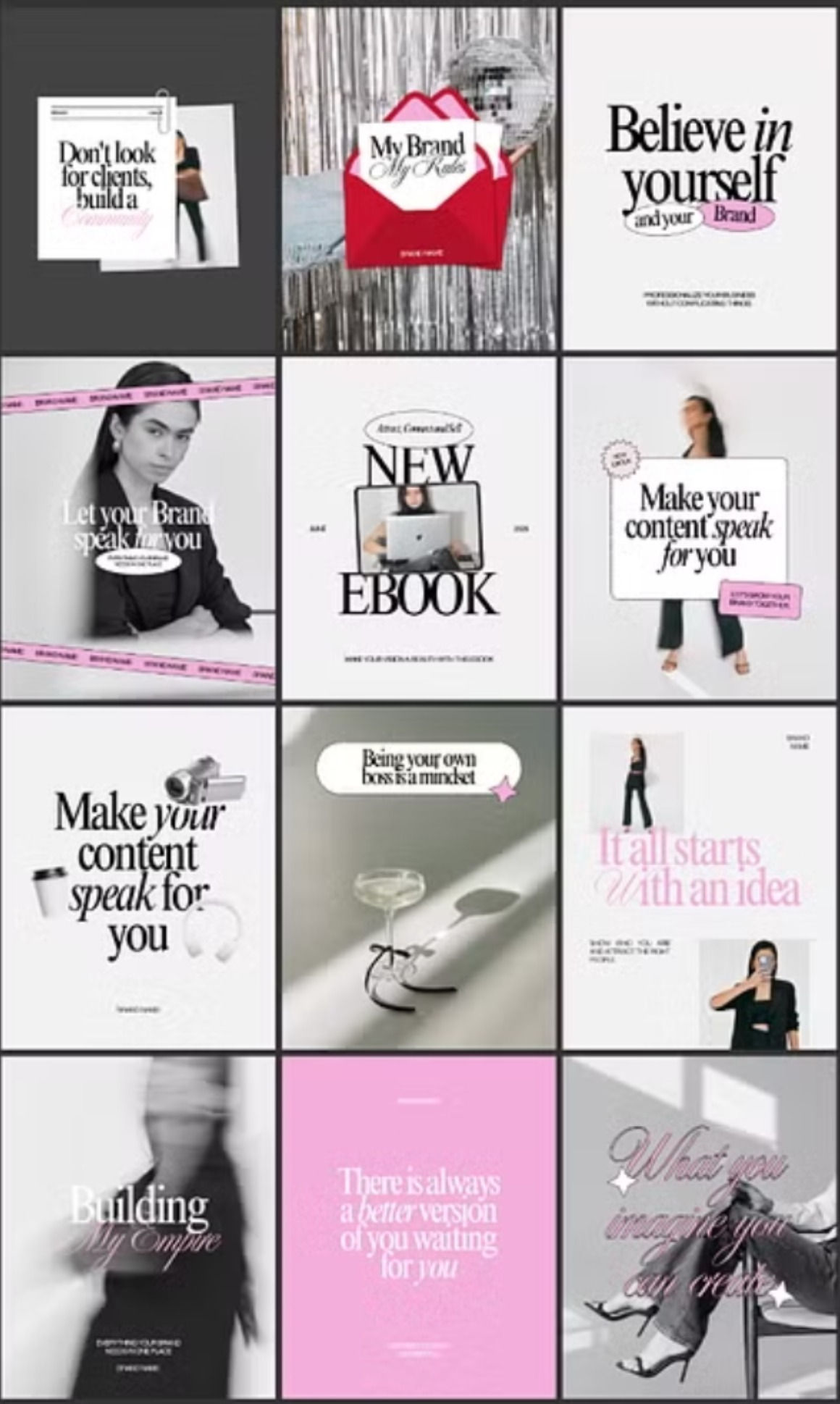 Boss Girls Club – Template Kit. Editable Instagram Templates