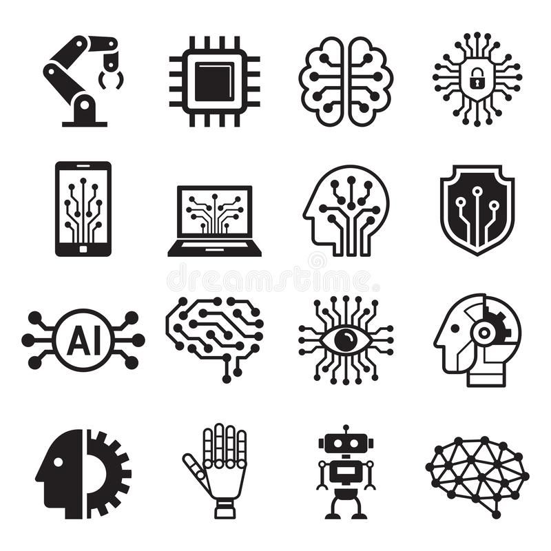 Ai Robot Artificial Intelligence Icons. Vector Illustration Stock Vector – Illustration of icons, intelligence: 149677803