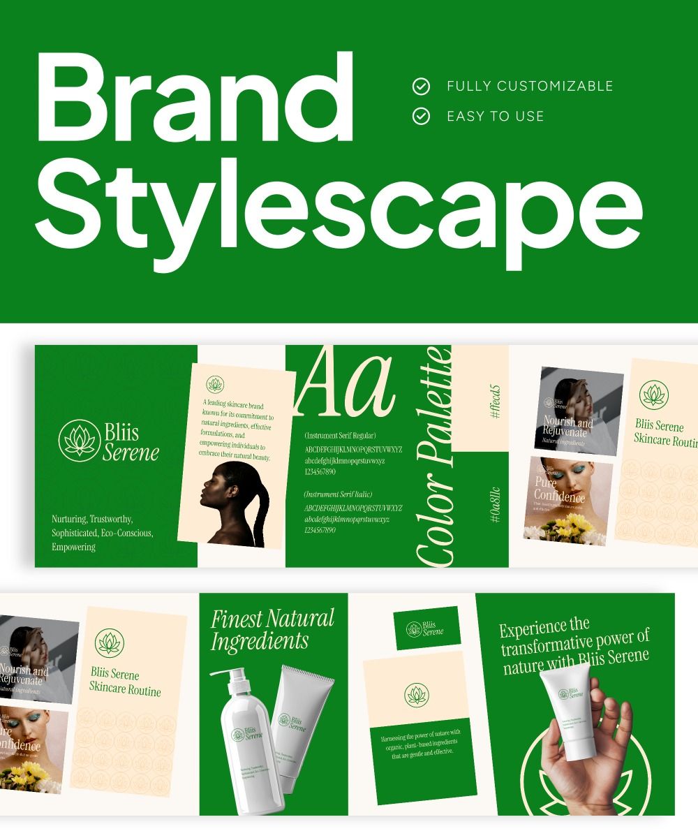 Editable Skincare Brand Stylescape Design Template