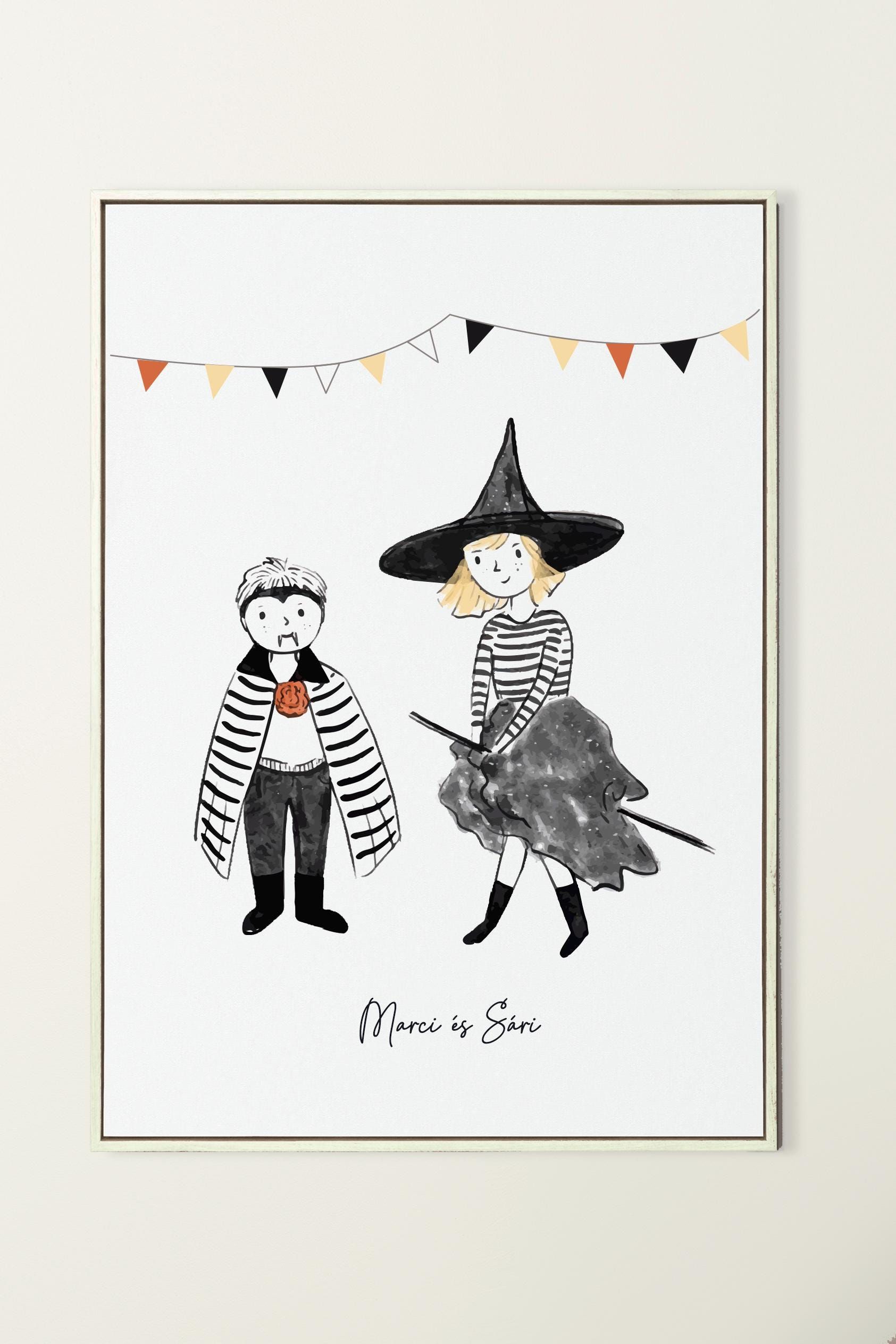 Illustration de portrait d’enfant personnalisé, oeuvre d’art familiale unique (fichier numérique)