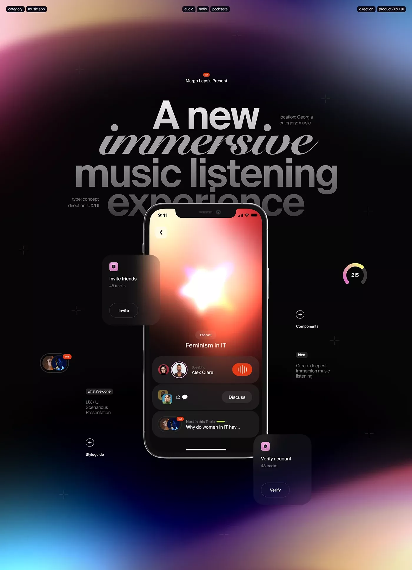 MOOUN – Music App & UX UI Design – Margo Lepski