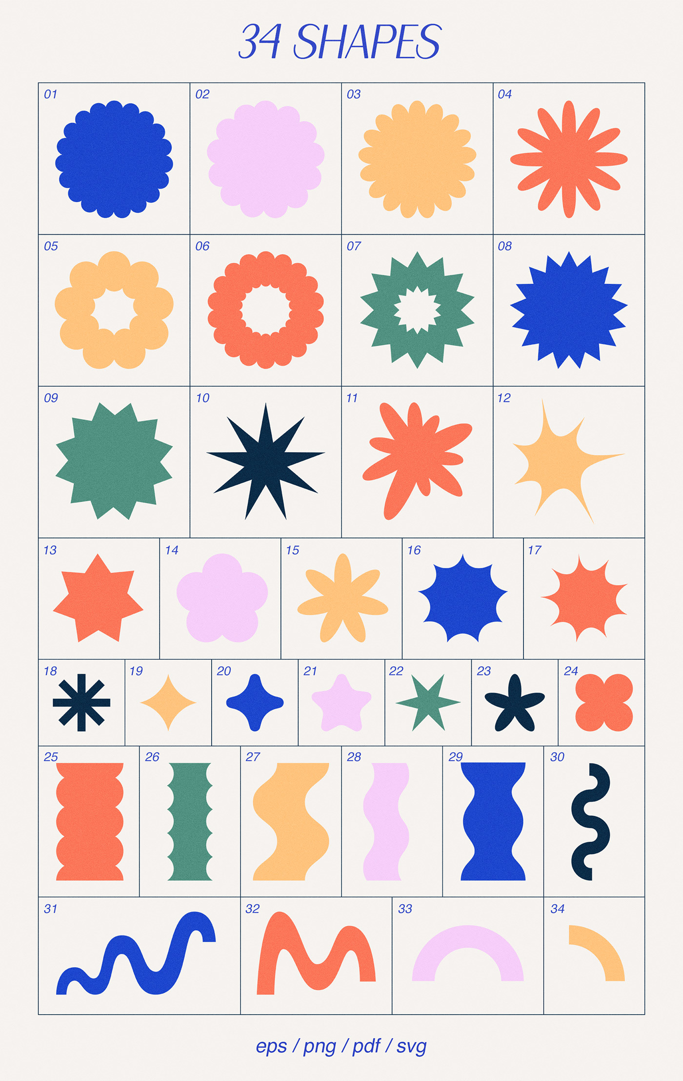 Retro-Abstrakte Vektorformen – Maria Fet.