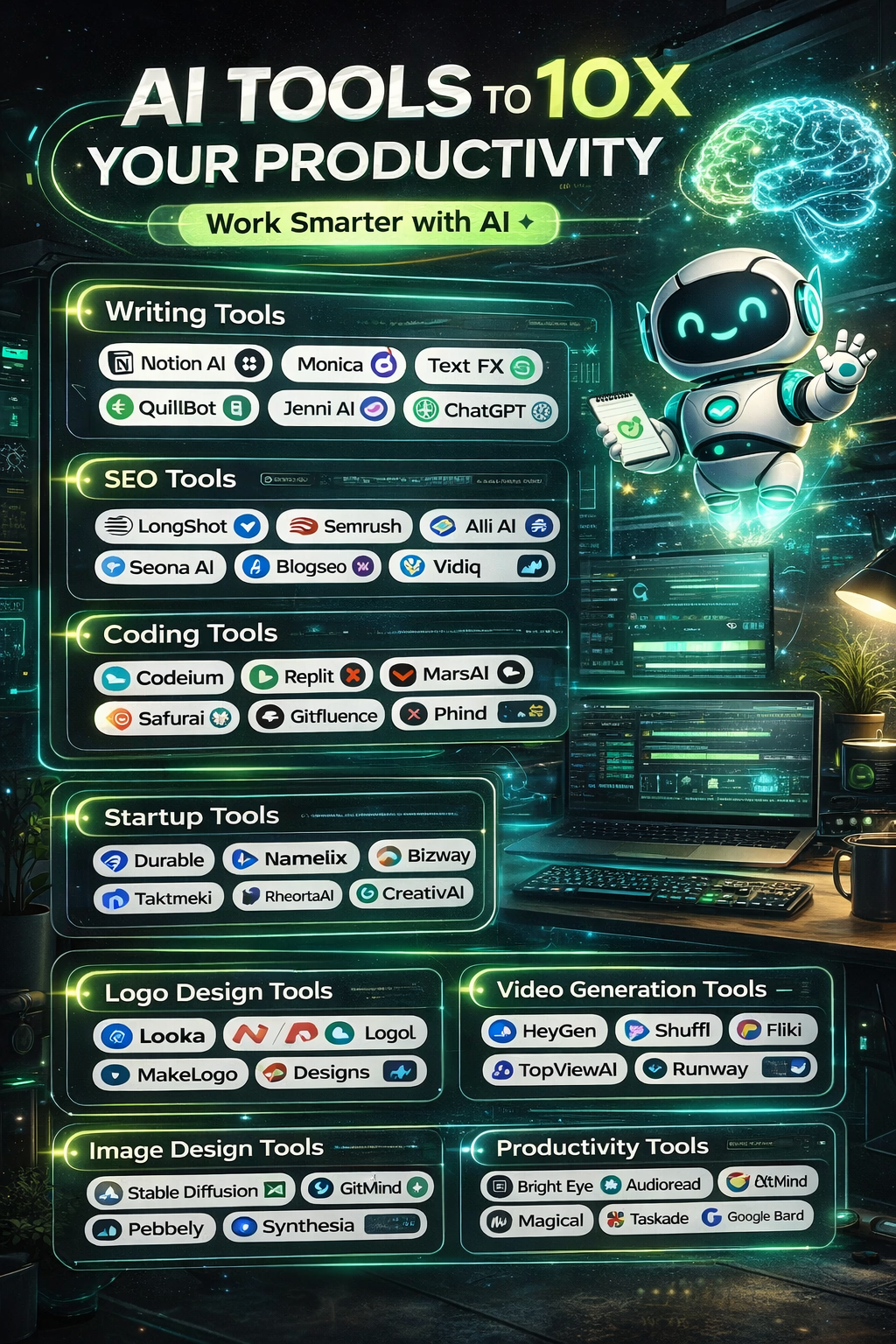 AI Tools to 10X Your Productivity | Best AI Apps for Work & Business