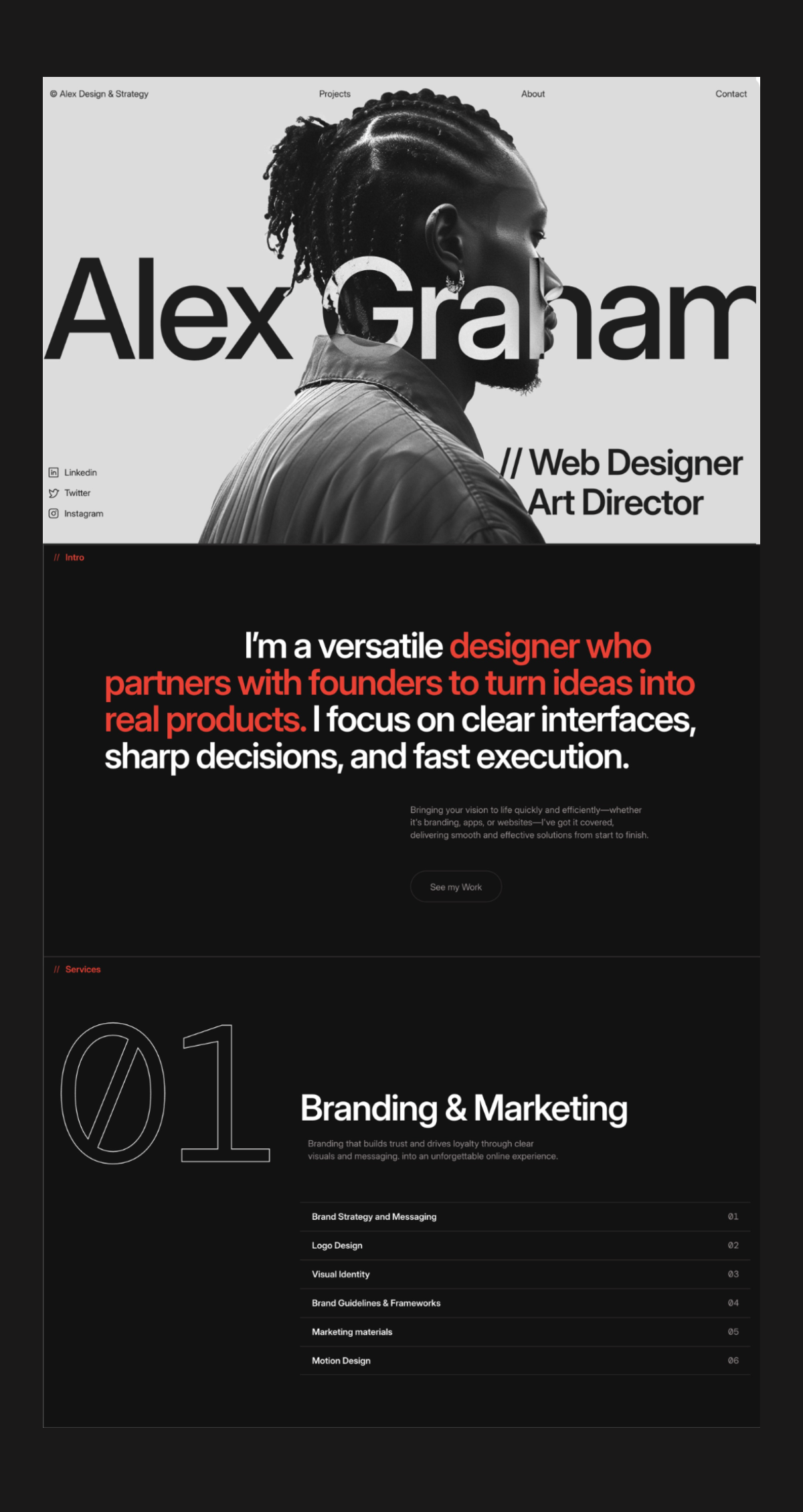 Portfolio Framer template