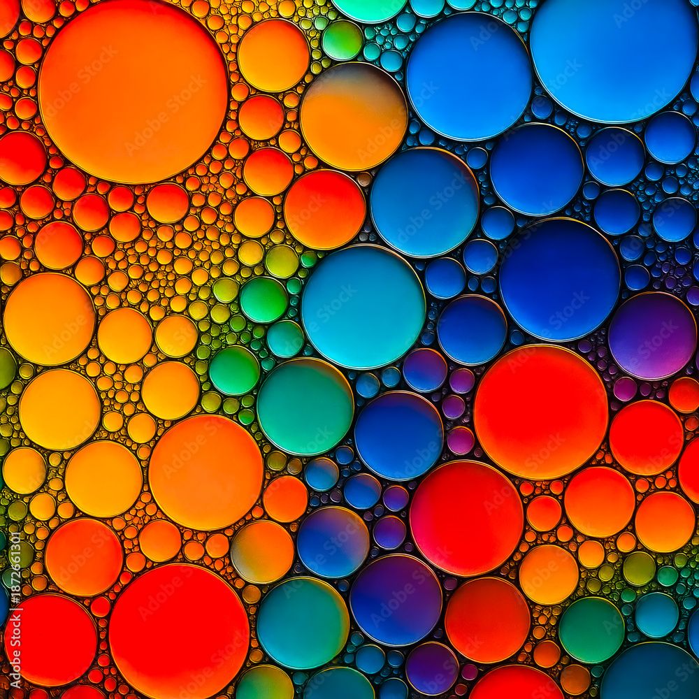 Vibrant Microscopic Oil and Water Pattern
