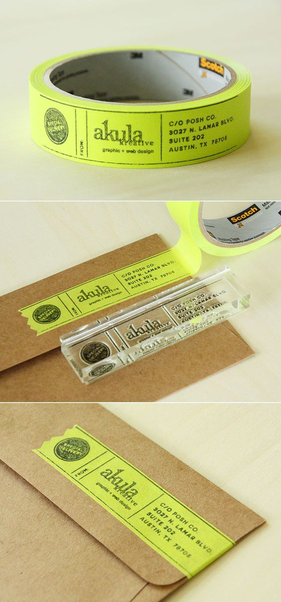 DIY custom masking tape address labels — AKULA | story-driven brands and websites for interior designers