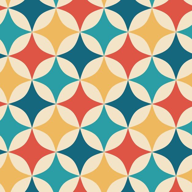 Colourful retro halftone shapes seamless pattern background | Premium Vector