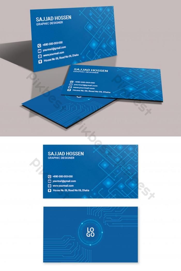 Minimalist Blue Business Card | AI Free Download – Pikbest