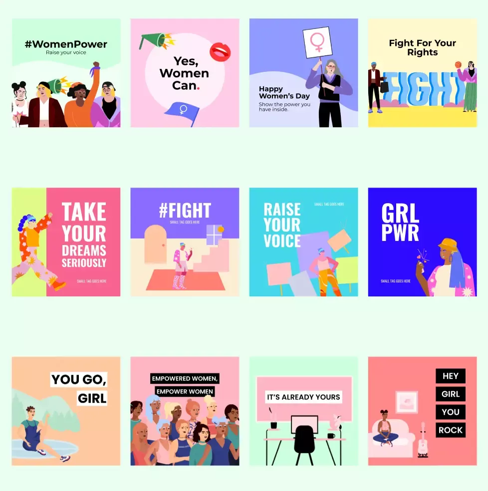 Free Social Media Posts with Illustrations