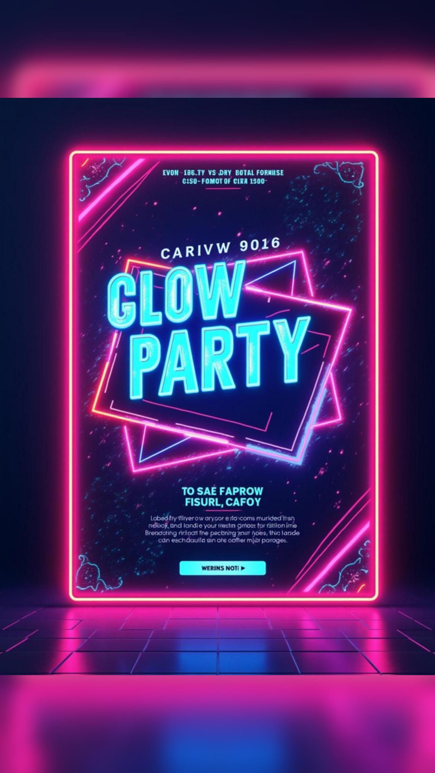 Neon Party Flyer Templates for Events and Parties