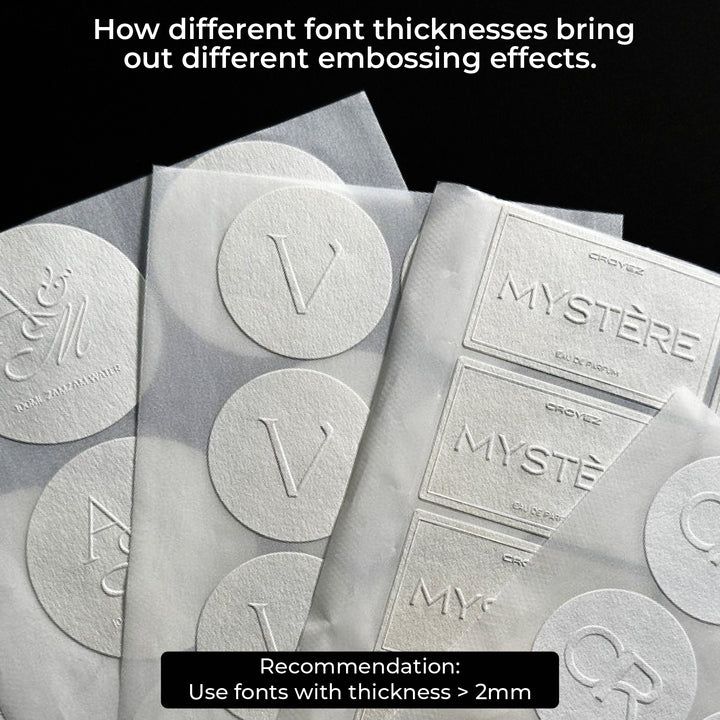Blind Custom Embossed Stickers  – Luxe Textured Paper & 3D Effect