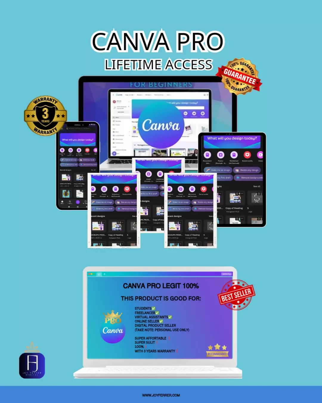 Canva pro lifetime Access 3 Years Warranty
