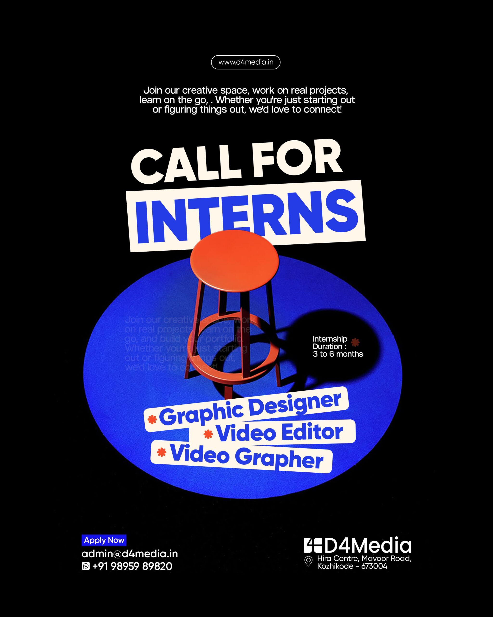Intern Hiring Poster Design