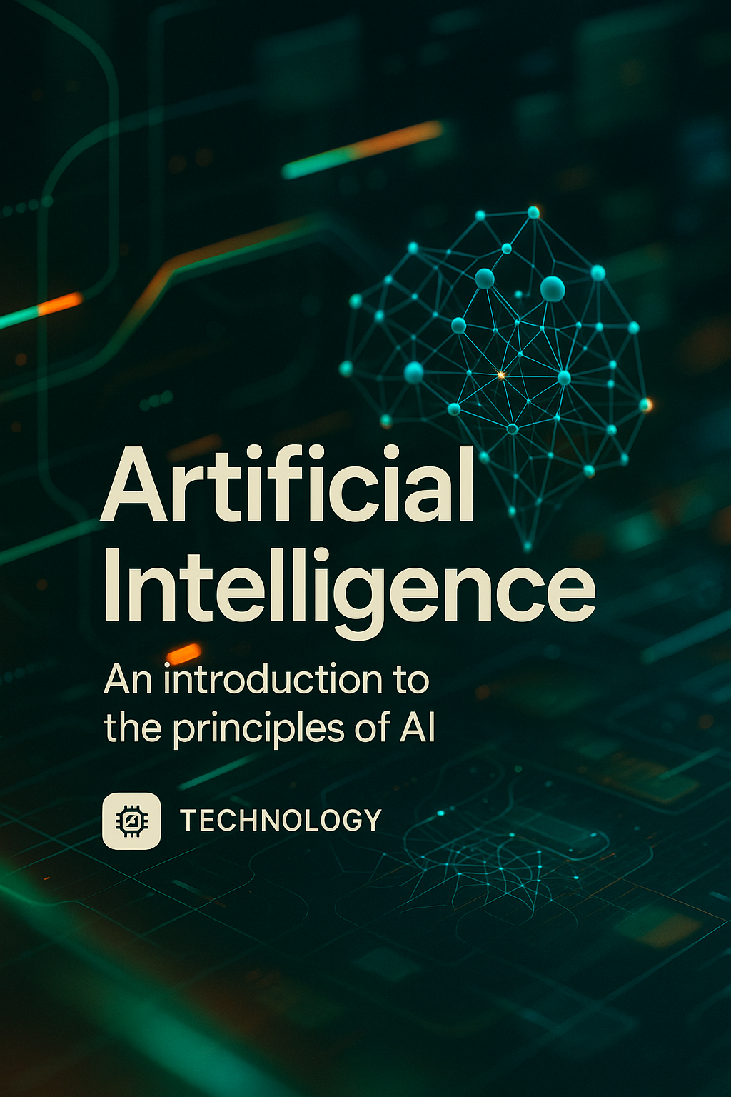 Modern Graphic Cover Design for AI Principles Introduction