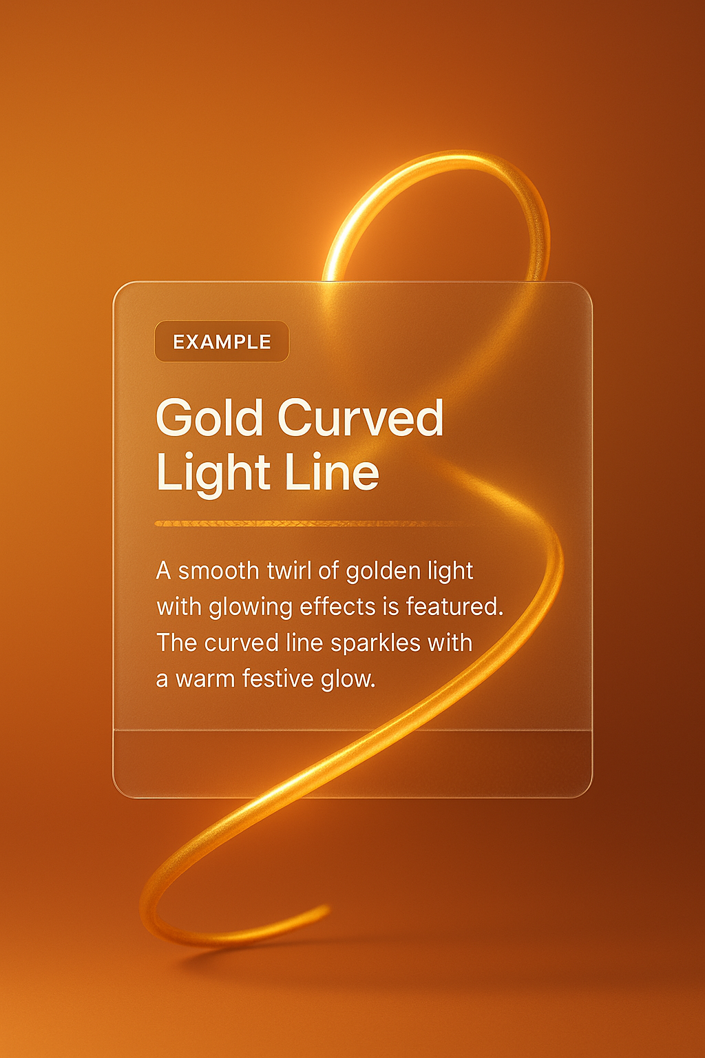 Elegant Gold Curved Light Line with Festive Glow