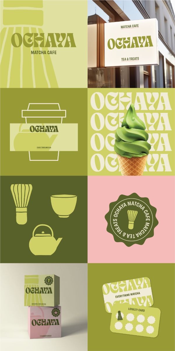 Ochaya Matcha Cafe Logo Branding
