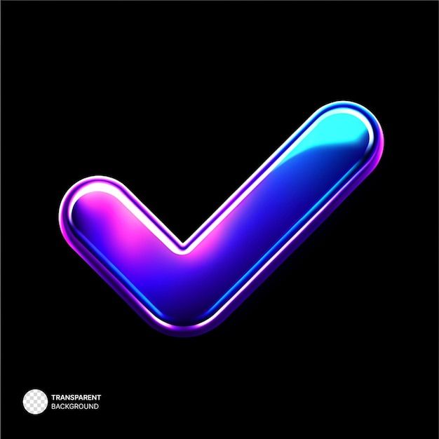 3D gradient icon checkmarker glassmorphism illustrationc