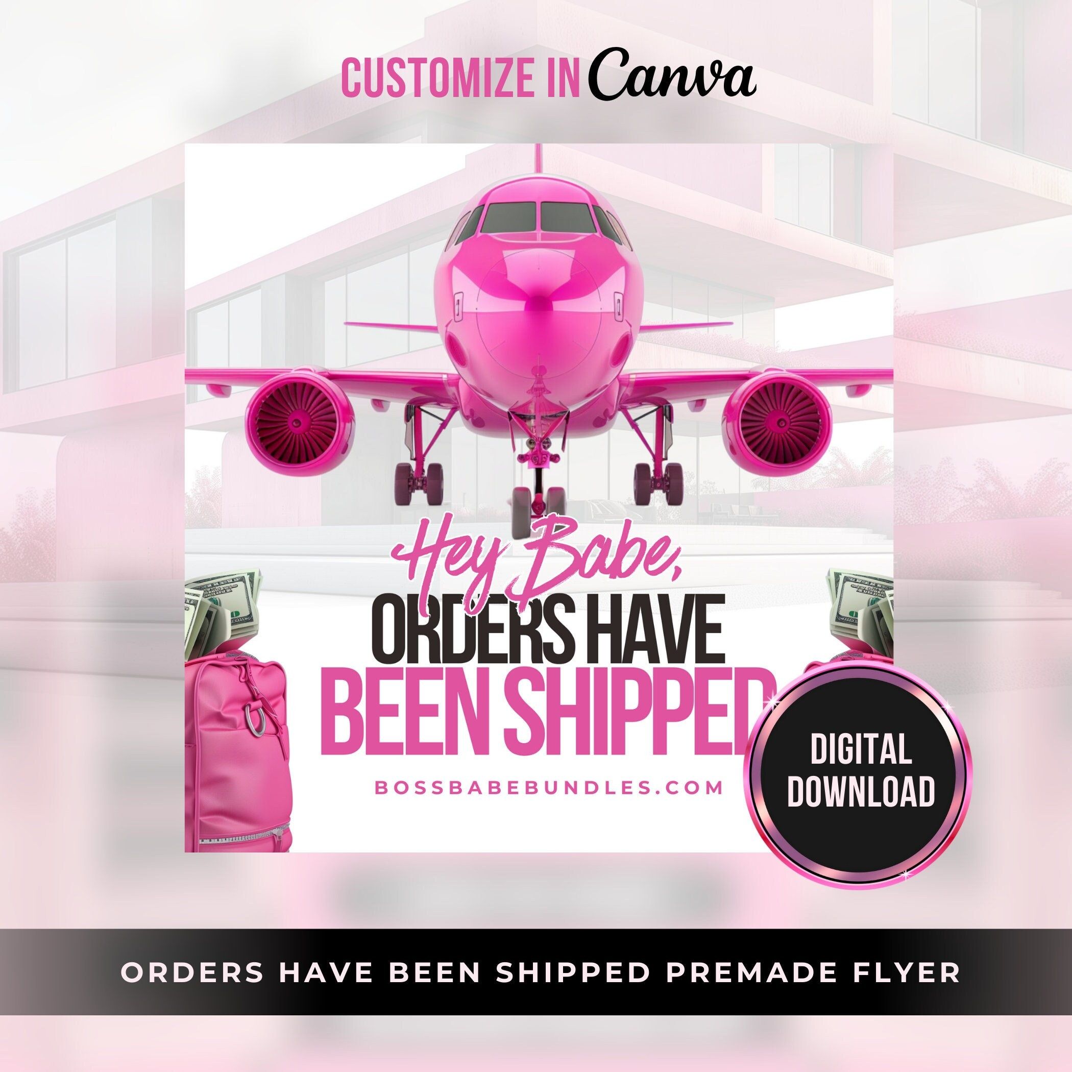 Modèle de Flyer avec commande expédiée, marques de beauté (téléchargement numérique)