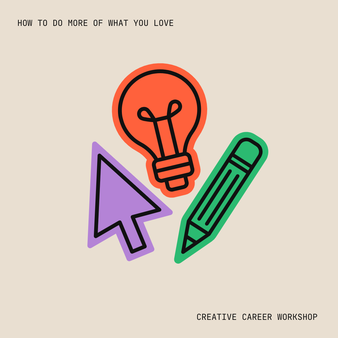 Amazing Colourful Lined Stickers Creative Career Workshop Post Canva Template.