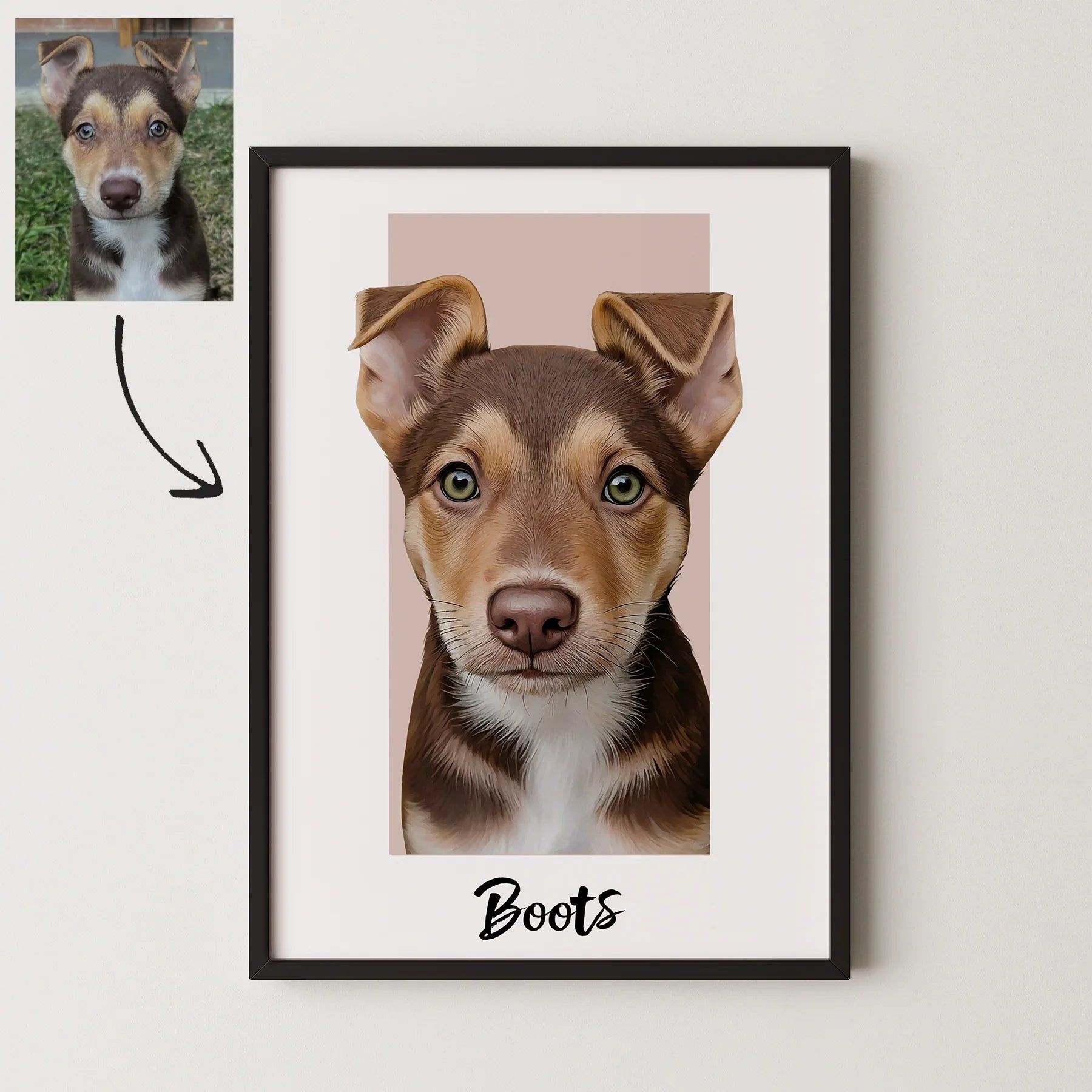 Box Pet Portrait (up to 4 pets) – None (Digital Copy Only) / White / 4 Pets