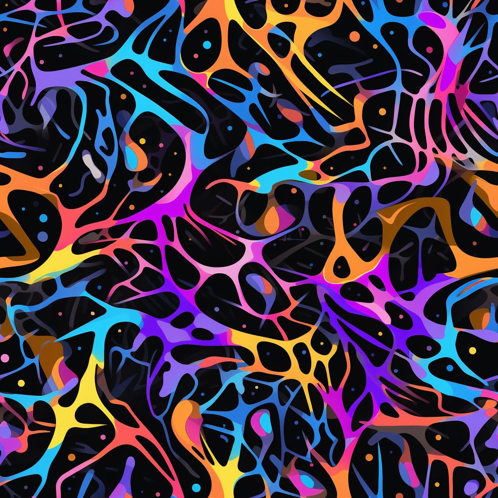 Texture abstraite du réseau de neurones : motif graffiti sans couture (papier numérique PNG)