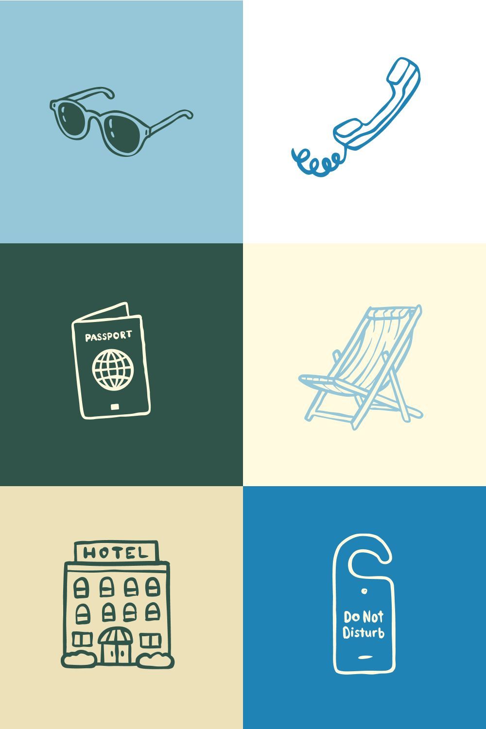 Hotel & Travel Illustration Set