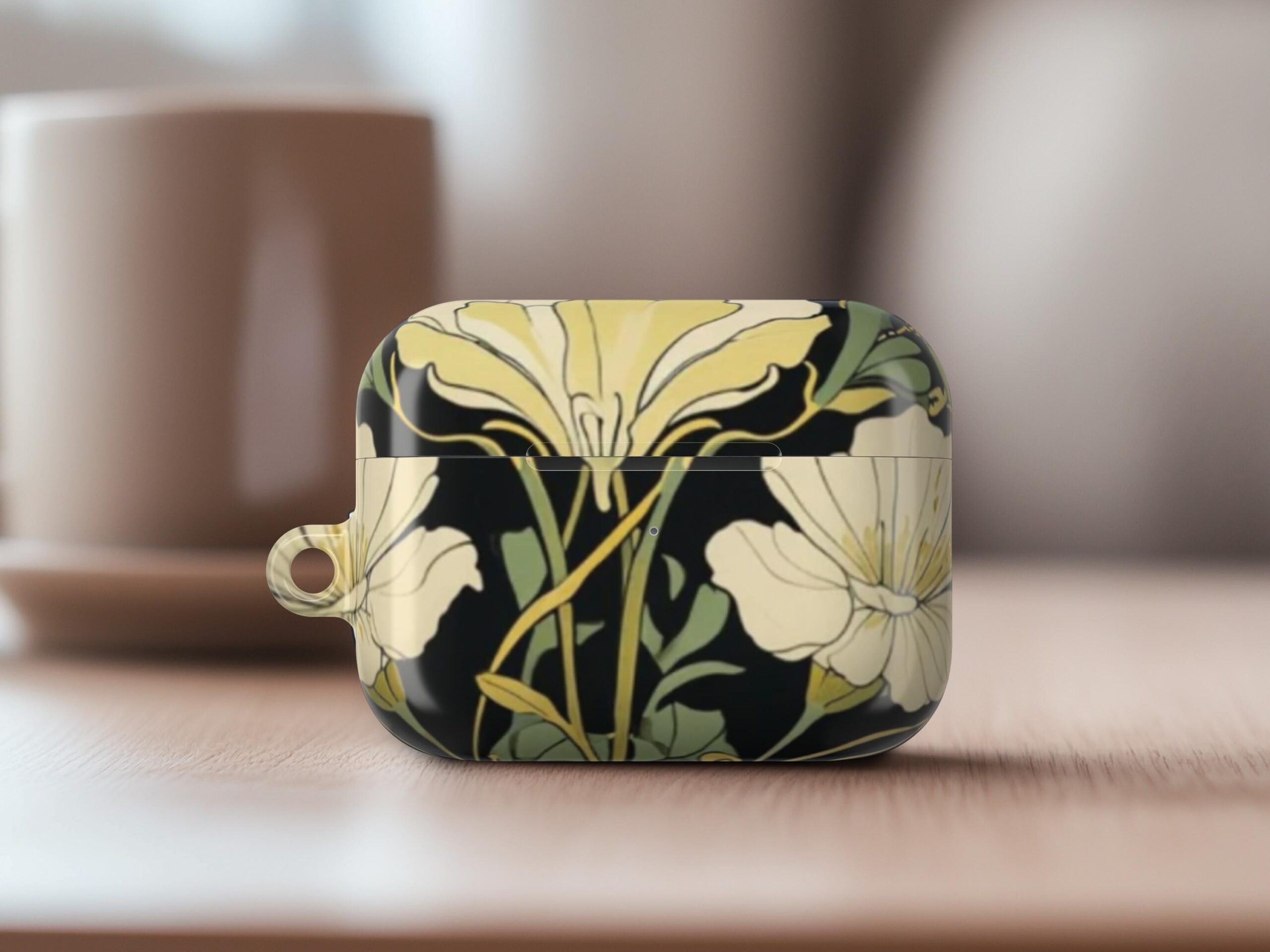 Nordic Botanical Floral AirPods Pro 2 Case, Minimal Vintage Flower AirPod Cover, Scandinavian Nature Art, Mother’s Day Holiday Gift 00184