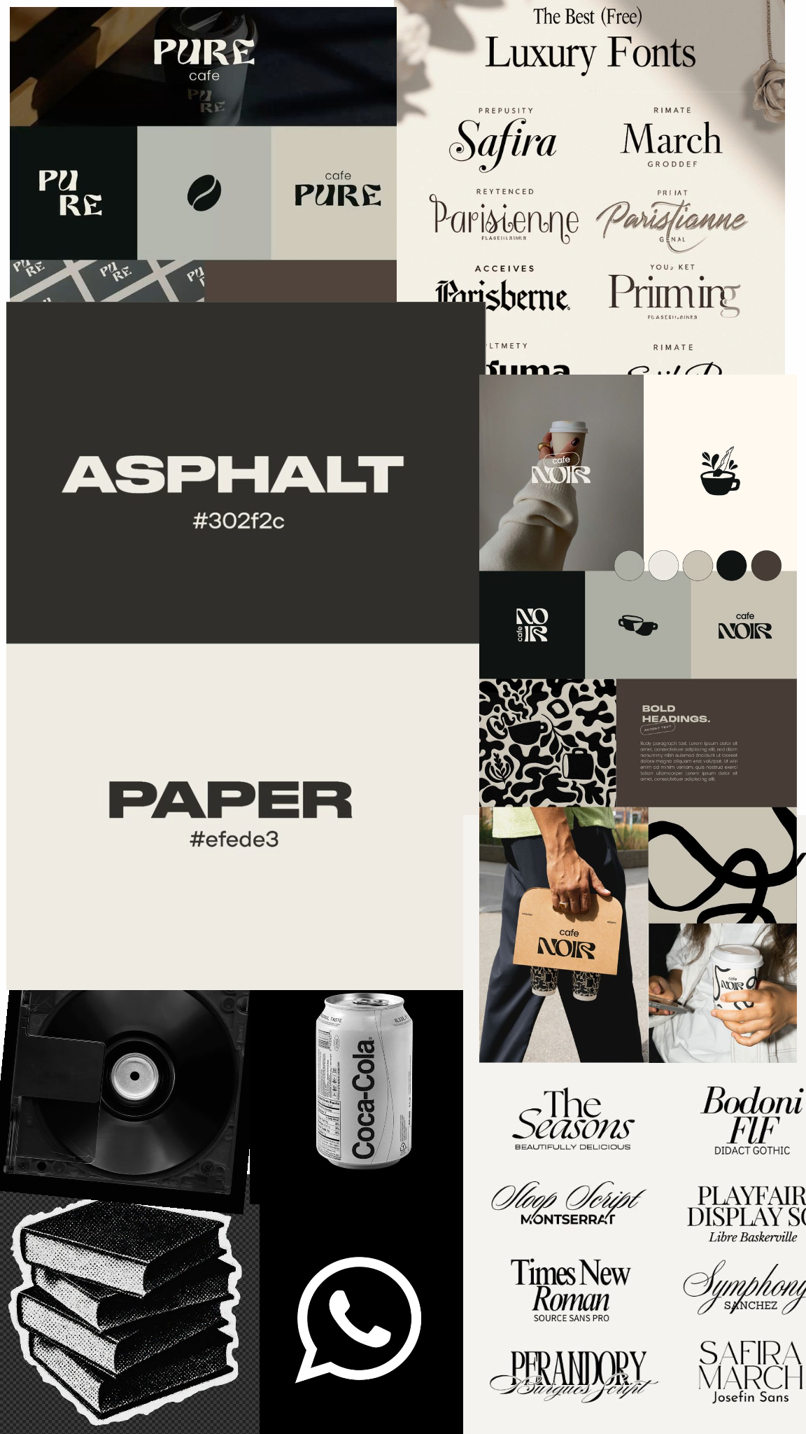 aesthetic dark brown grey brand