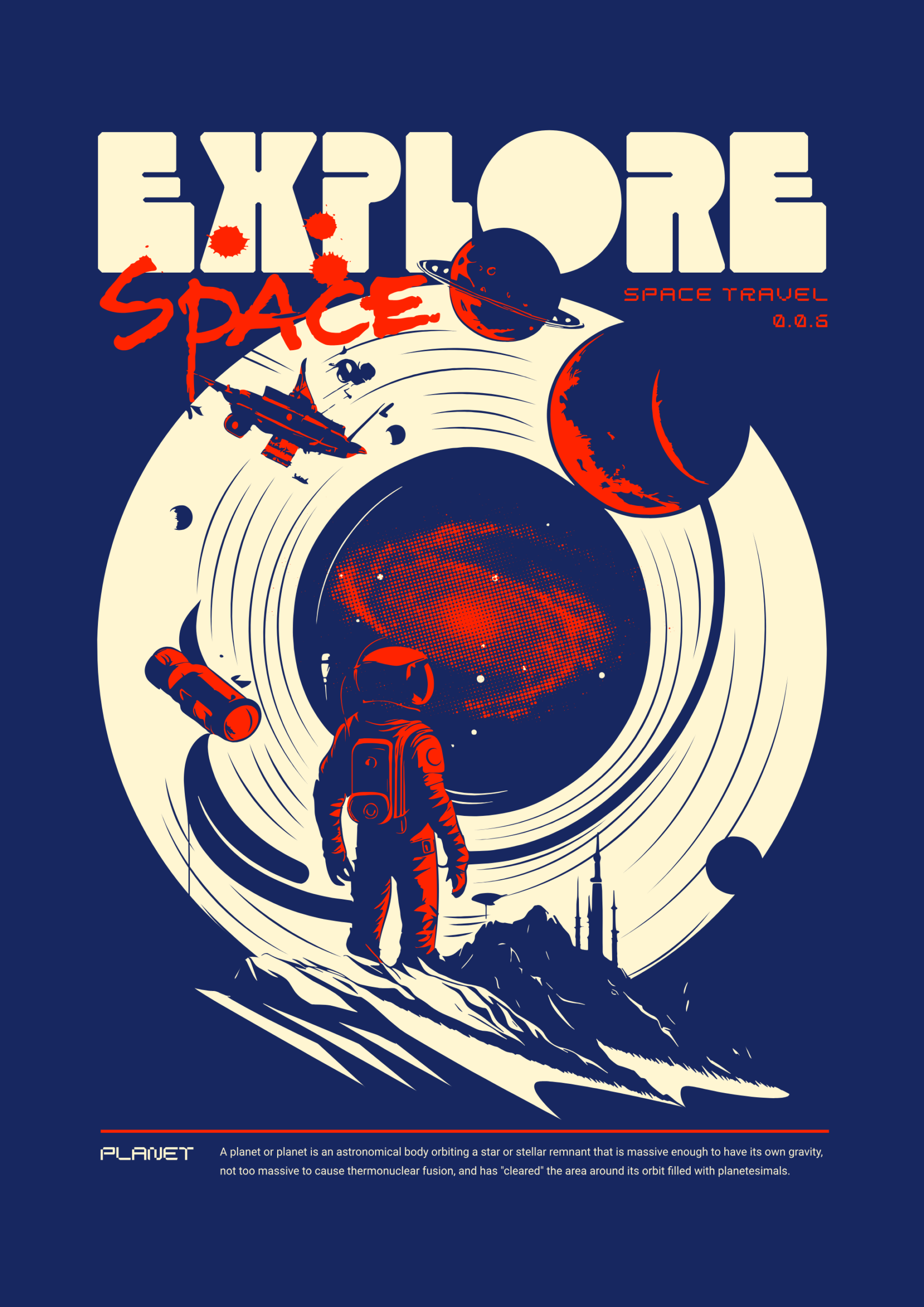 Customizable Explore Space T-Shirt Design Template