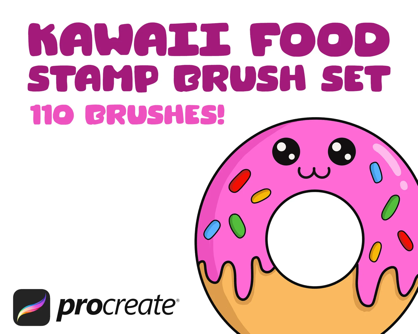 Kawaii Food Stamp Brush Set for Procreate – Etsy