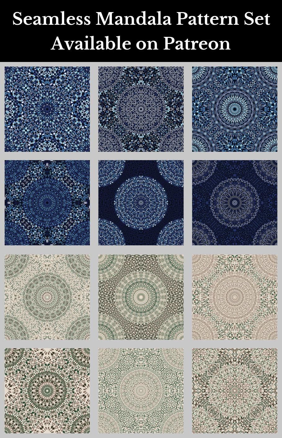 Seamless Mandala Patterns | Collection from Mandala Magic Market | 15 posts