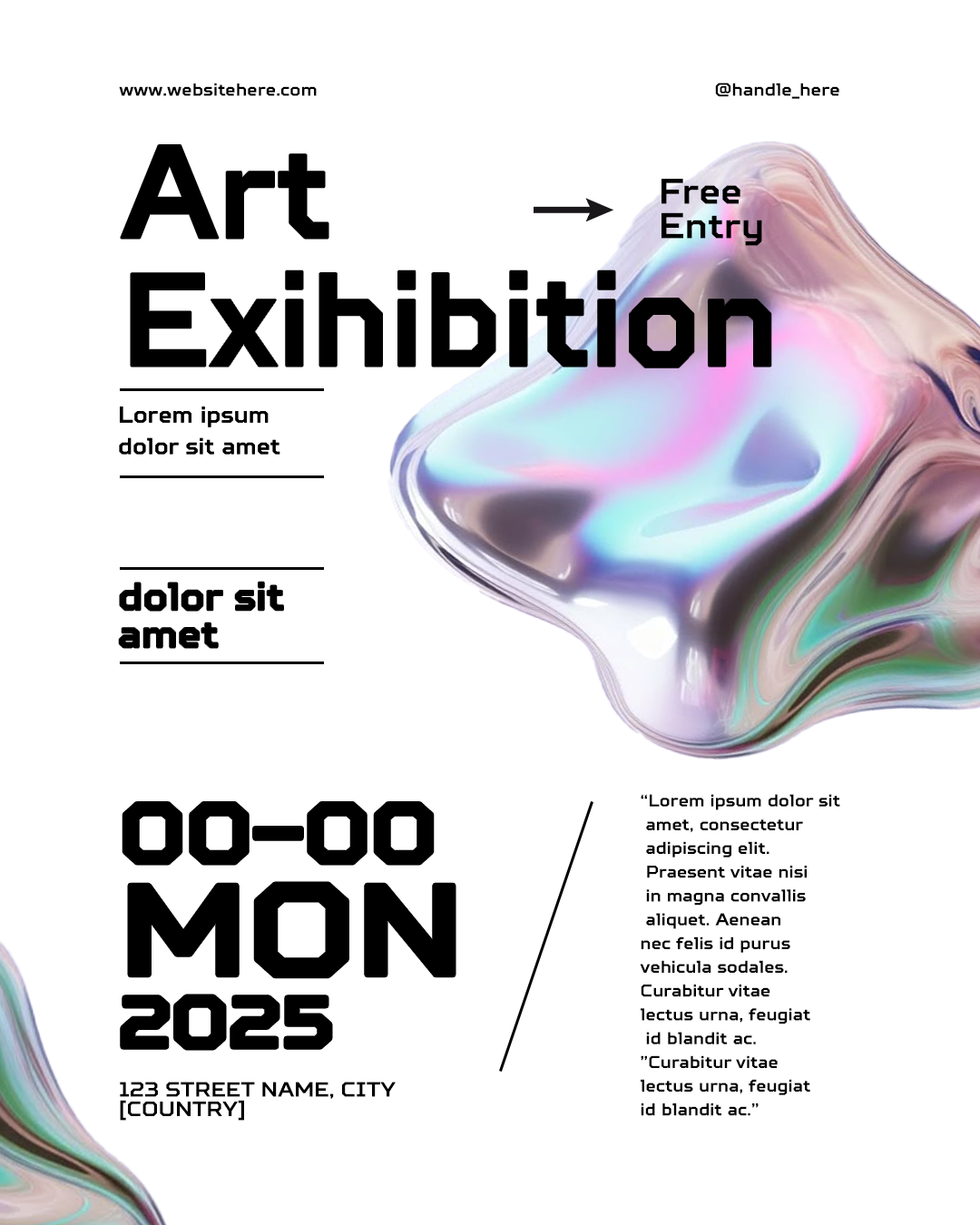Fluid Abstract & Bold Type | Experimental Exhibition Poster