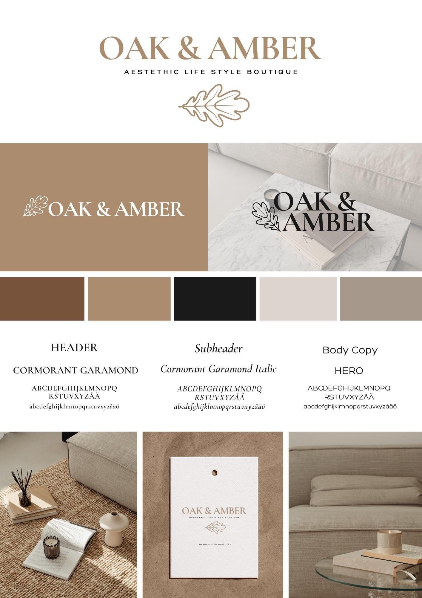 Kit de marque Canva personnalisable comprenant des logos, un panneau de marque, une palette de couleurs et de polices et des images – un modèle complet d’identité de marque et d’identité visuelle !