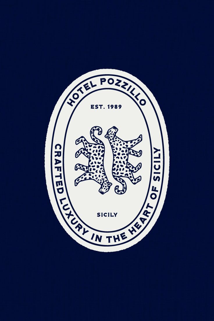 Luxury Hotel Hospitality Branding – Crest Badge Emblem Logo Design in Navy Blue