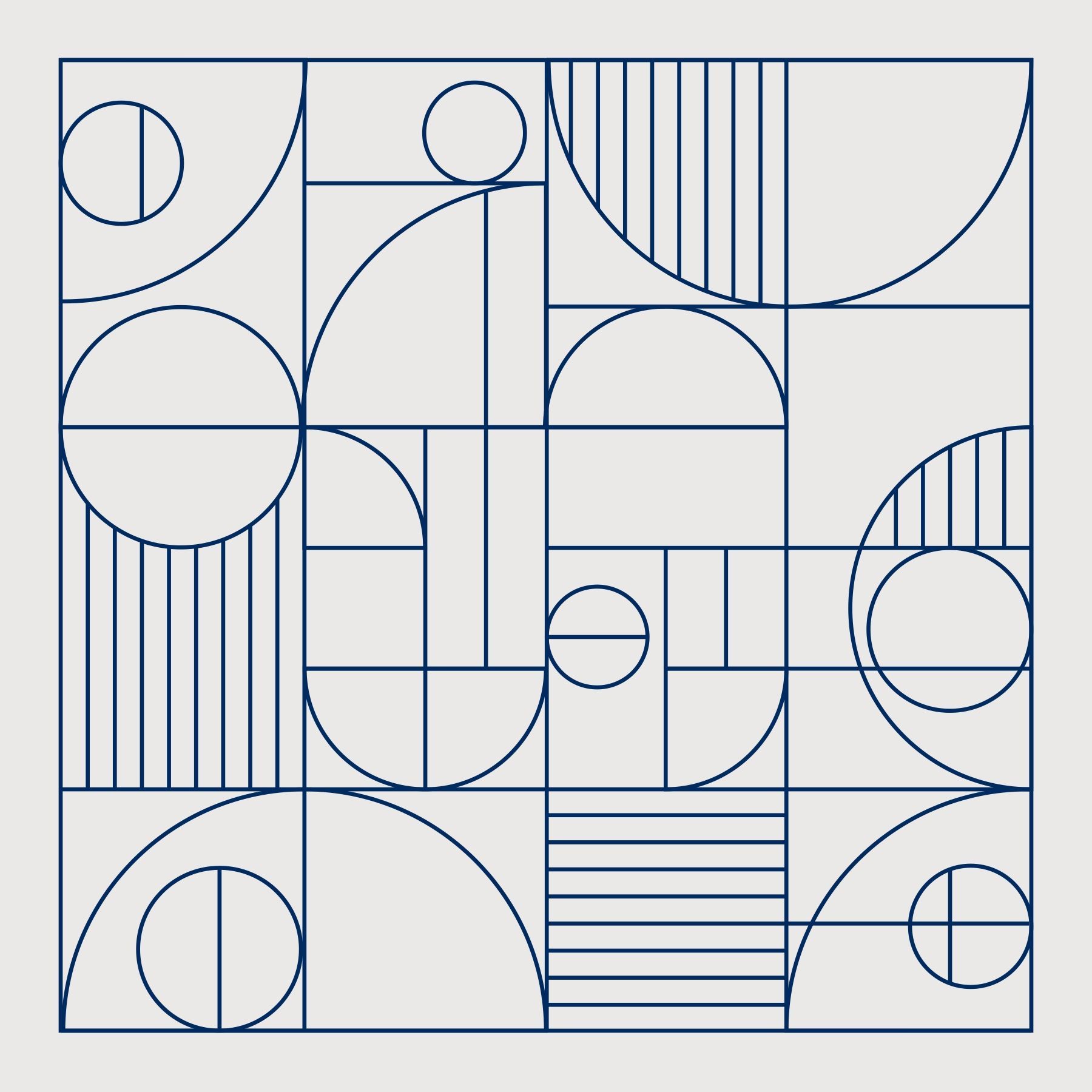 Minimalist blue line geometric art print for glass and wood decor.